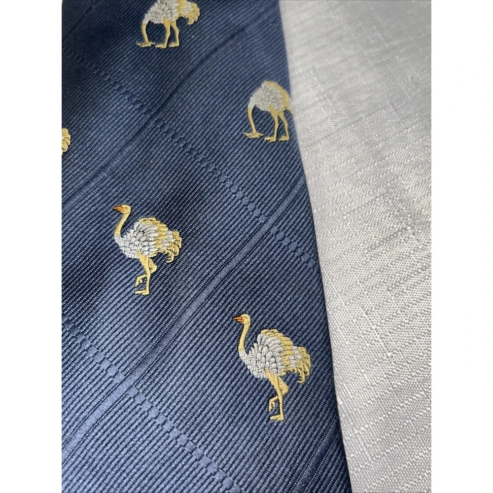 Vintage Pride‎ of England Ostrich Tie Necktie Navy Blue 56